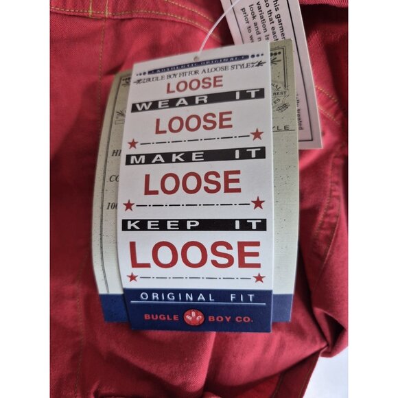 VTG Bugle Boy Long Sleeve Metal Button Up Red Western Shirt Men's Sz L NEW - Picture 5 of 13